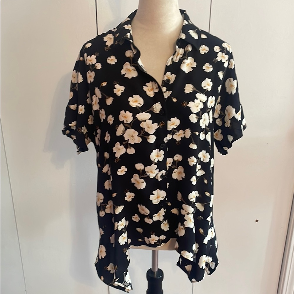 Floral Black Women's Top